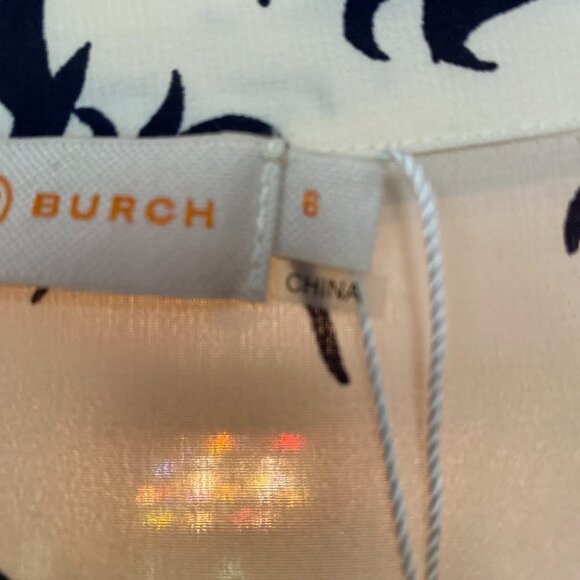 NWT Tory Burch 100% silk Navy & White Floral Jumpsuit Size 6 - Picture 3 of 14